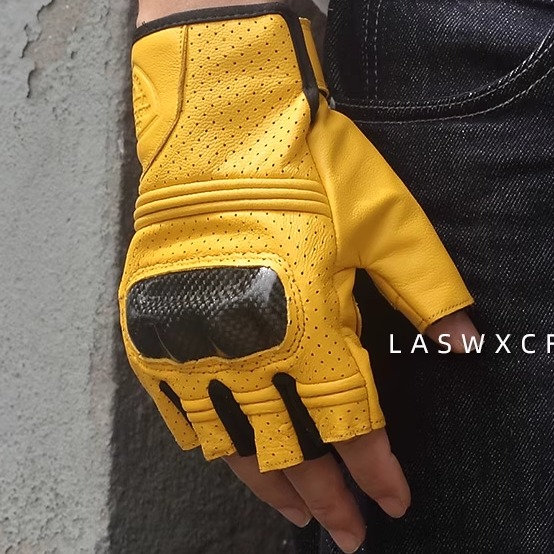 LASWXCFCY山羊皮碳纤维半指