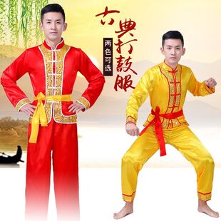 男装打鼓服舞龙舞狮表演服 农夫船夫演出服 赛龙舟鼓手服装腰鼓服