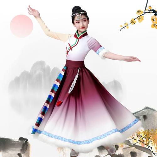 新款儿童藏族表演服舞蹈