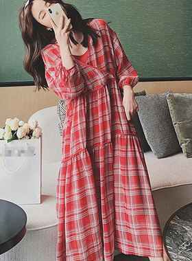 酷伽韩版宽松减龄学院风气质雪纺连衣裙配吊带裙春秋夏两件套7765