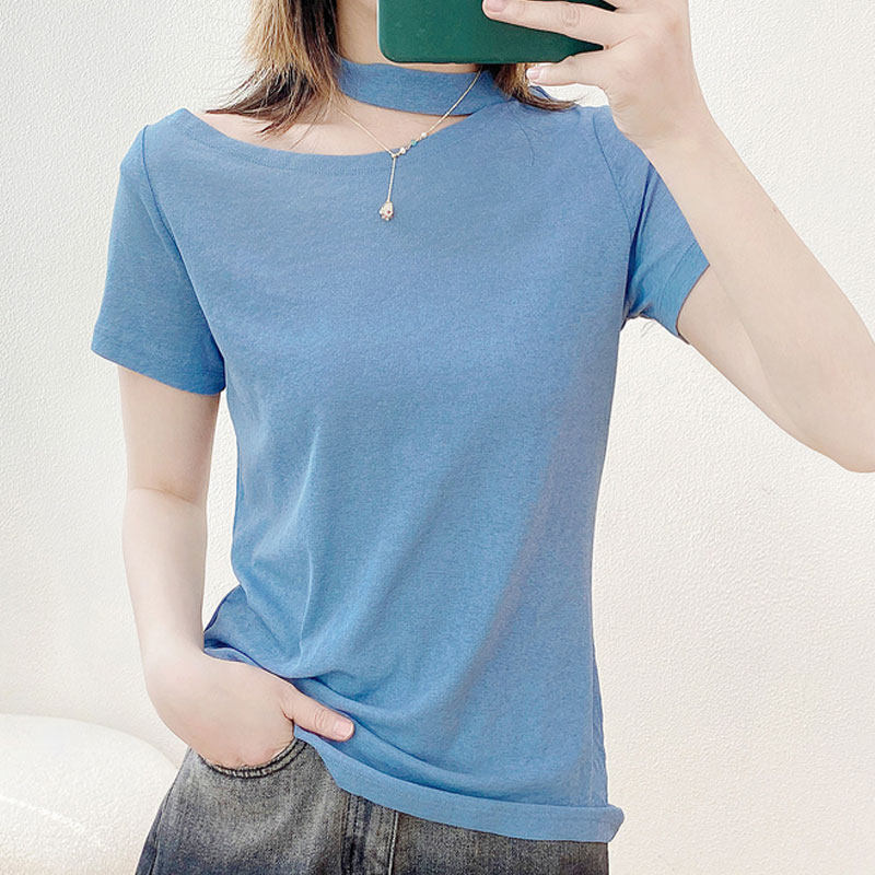 酷伽设计感衣女夏季新款时尚镂空挂脖显瘦T恤气质气质防走光1905,女装/女士精品,T恤,淘宝优惠券,粉丝福利购,淘宝优惠卷