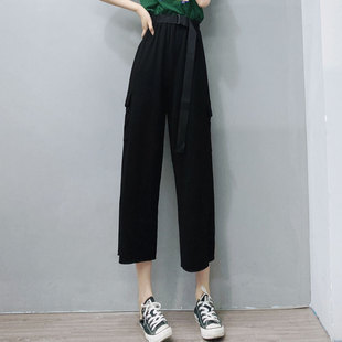 女ins港味显瘦慵懒风裤 子潮K1059 宽松休闲阔腿裤 酷伽韩版