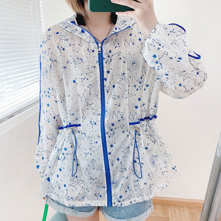 休闲宽松外套7722 酷伽连帽防晒开衫 韩版 网红新款 女夏季