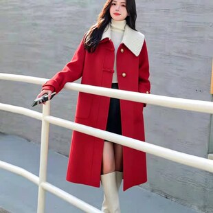 法式温柔风毛呢YURONG外套2405YRF