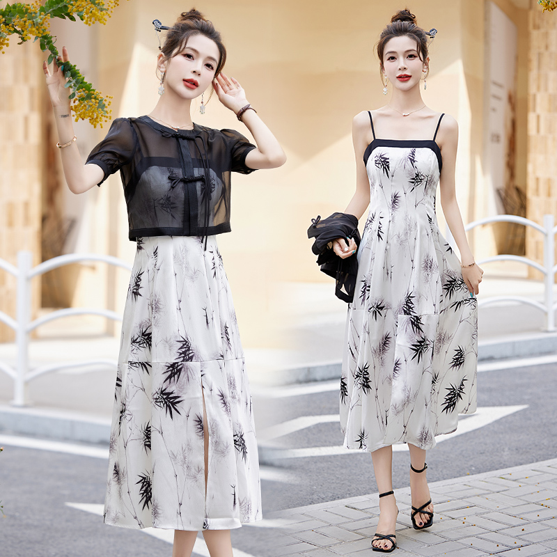 新中式国风水墨 夏季国风两件套Z001TZ