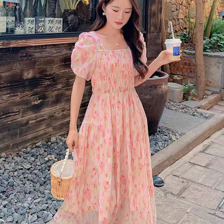 仙女裙 气质印花连衣裙2823LYQ