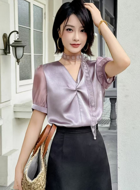 时尚OL V领气质上衣9713SY