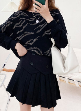 酷伽早秋新款宽松连肩优雅气质休闲小衫轻熟打底上衣ins潮9266