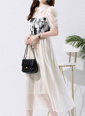 酷伽夏季流行衬衫连衣裙新款气质修身大摆jue美裙子6217