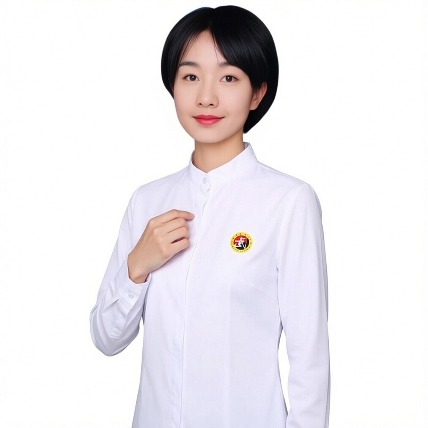 武术协会新款武术裁判服女士白衬衣长袖武术协会裁判服暗门襟立领