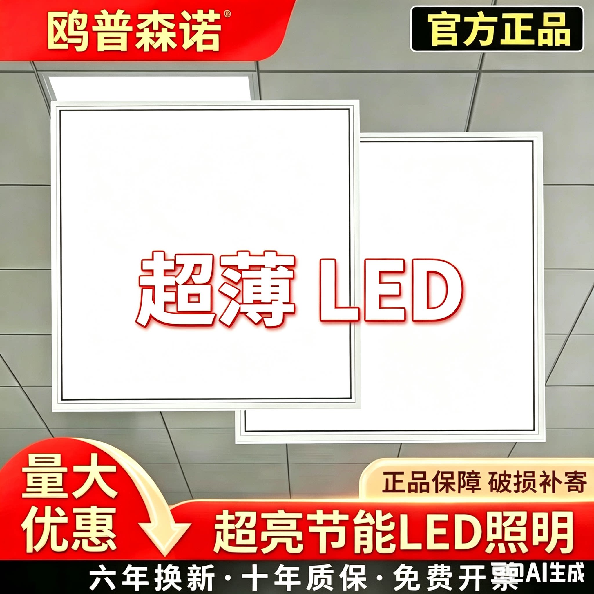 鸥普森诺600x600led平板灯