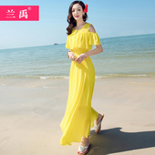 雪纺法式 连衣裙女2025新款 吊带大摆超火三亚高端沙滩裙超仙长裙