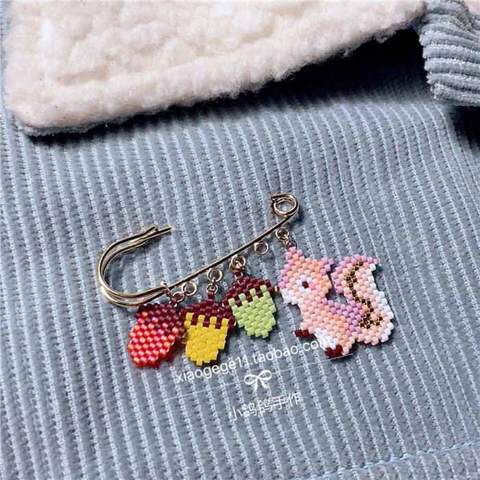 diy松果日本胸针材料包古董珠