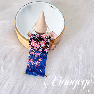 diy手工串珠材料包编织miyuki古董珠樱花装饰画轴日本进口配件 新