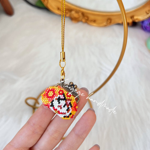 diy串珠材料包日本miyuki古董珠招财猫口金包钥匙挂件 贵和配件