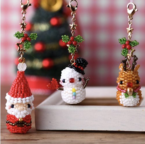日本miyuki古董珠材料包圣诞雪人