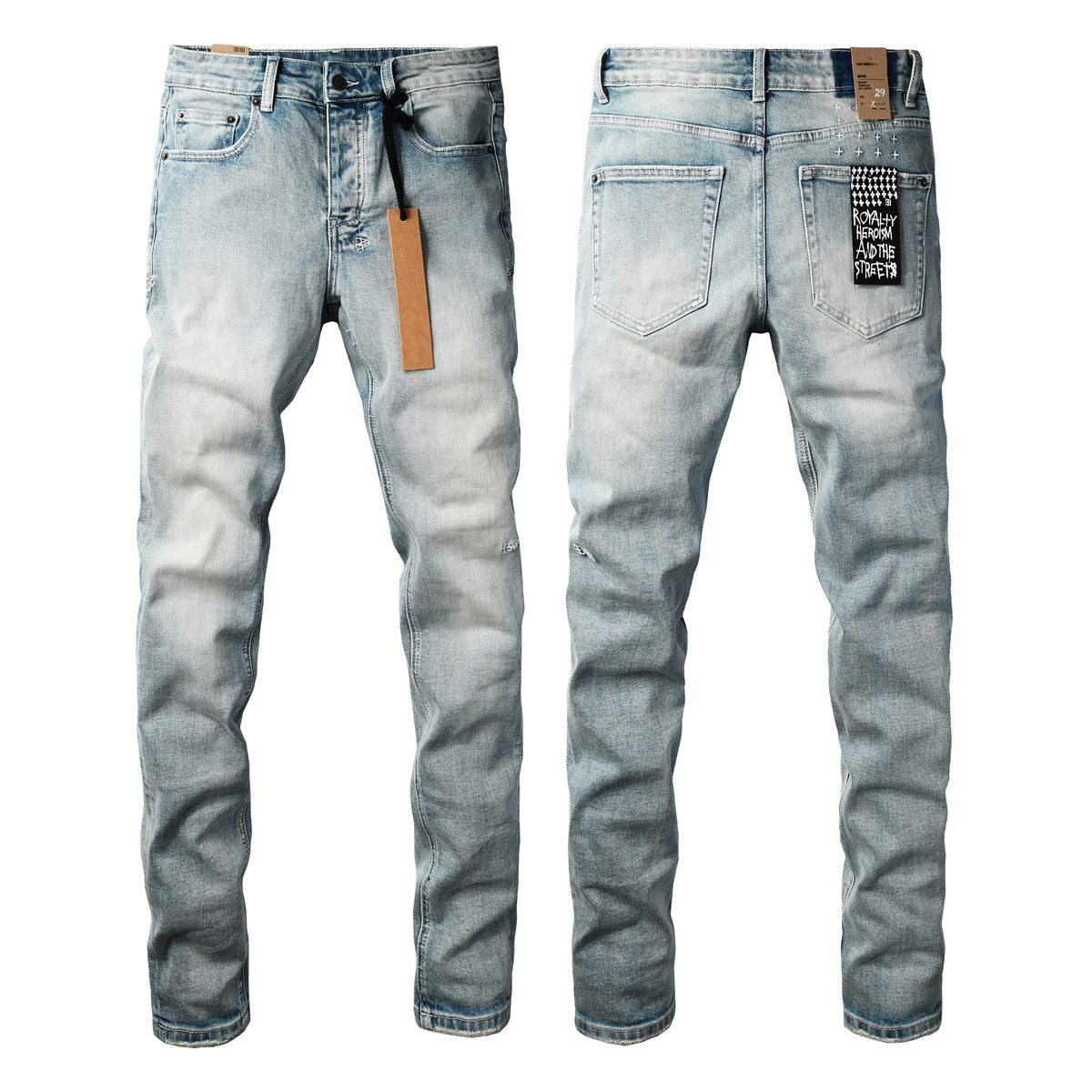 thumbnail for Personalized Design Trendy Jeans Slim Fit Tight Pants
