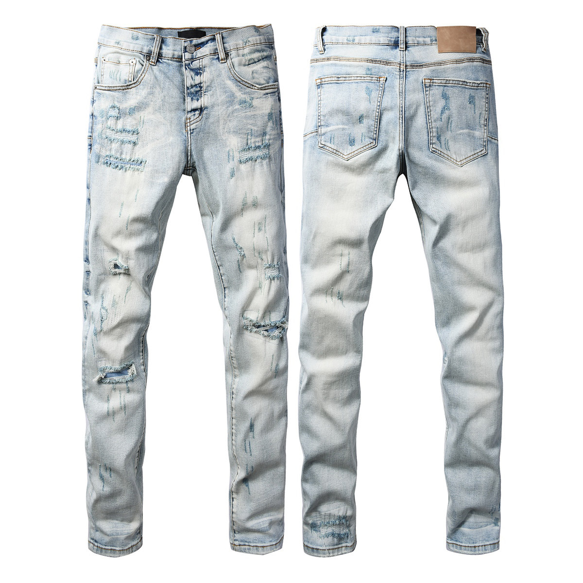 thumbnail for Designer Jeans, American Vintage Hiphop, Street Trend, Statement, Casual, Stretch, Loose, Slim Pants