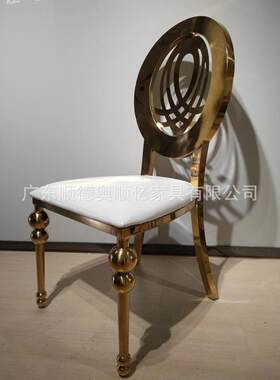 不锈钢金餐椅镀 简NBU人约现代软包会造PU皮革靠背椅酒店宴椅子