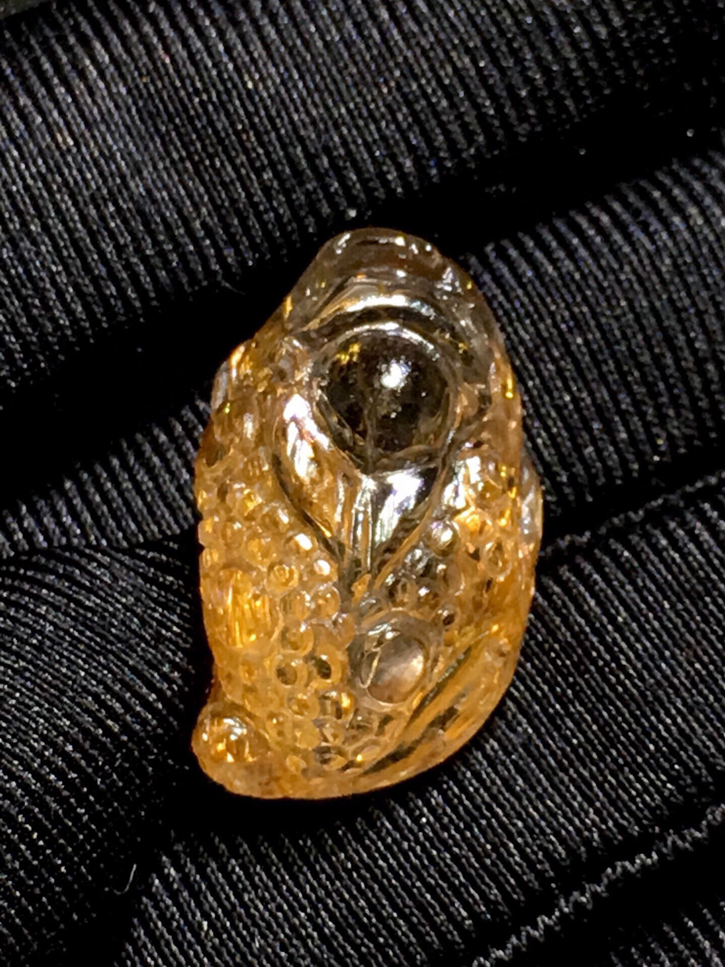 天然铜发晶小金蟾吊坠（也可镶嵌戒指）