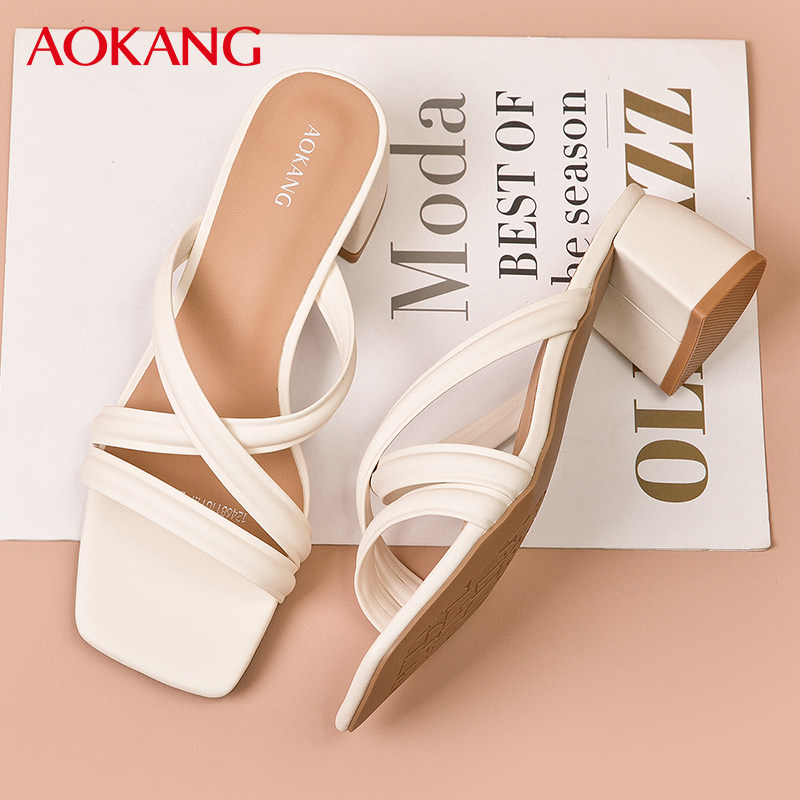 奥康女鞋2025新款时尚高级感罗马沙滩凉拖女舒适软底方根休闲拖鞋,女鞋,一字拖,淘宝优惠券,粉丝福利购,淘宝优惠卷