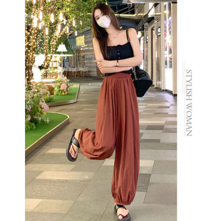 九分老爹裤 冰丝速干灯笼裤 日系工装 宽松束脚显瘦哈伦萝卜裤 女夏季