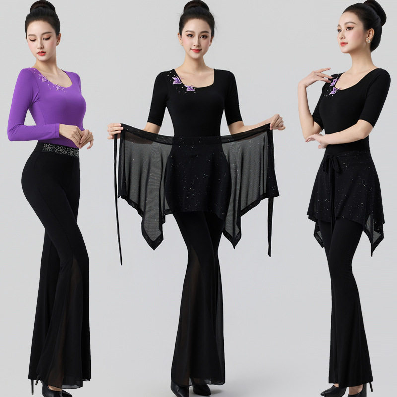 形体服女套装连体春夏季2026新款莫代尔修身现代跳舞成人舞蹈服