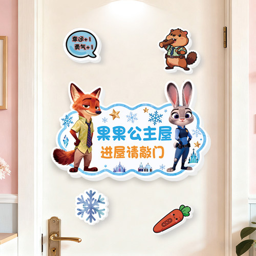 小公主王子房间门贴定制装饰门牌