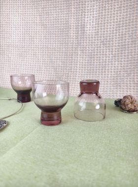 紫色渐变色烈酒杯白酒杯一口焖杯子唯美简约玻璃杯子清酒闻香杯