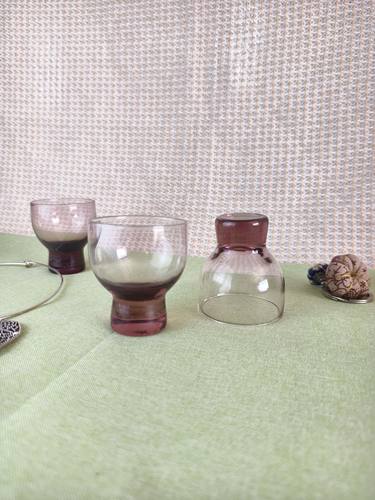 紫色渐变色烈酒杯白酒杯一口焖杯子唯美简约玻璃杯子清酒闻香杯