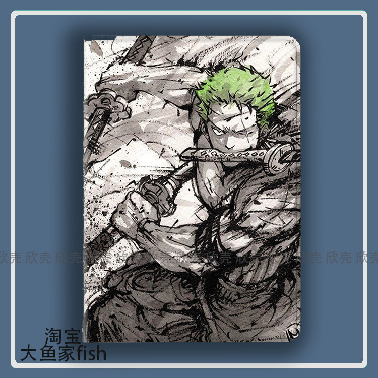 日系动漫海贼王索隆适用iPad10.2苹果Pro11寸Air2/3/4华为matepad10.8第十代mini5/6保护套小米56Pro小新plus