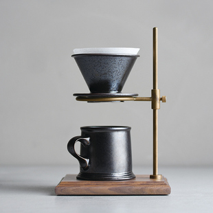 日本直寄kinto金属风格陶瓷滤杯咖啡杯黄铜手冲架组合套装
