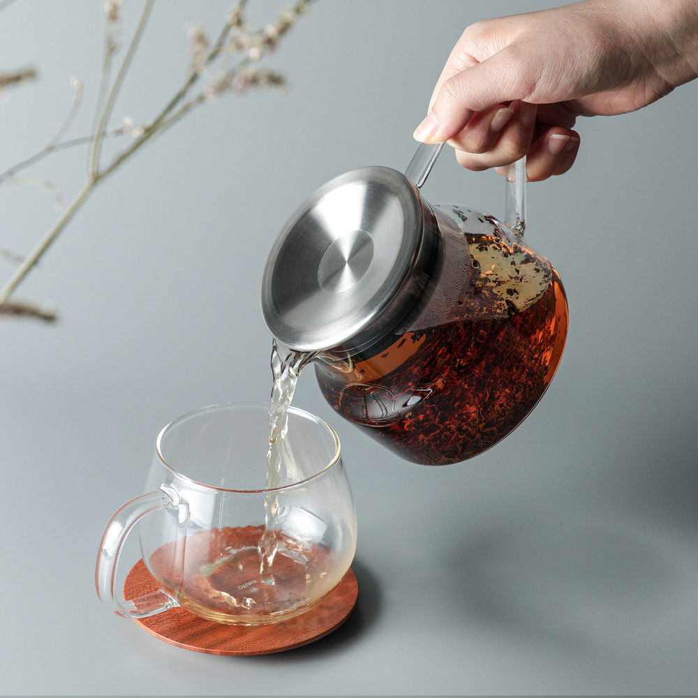 日本直发kinto现代简洁耐热玻璃茶壶分享壶CAST450ml700ml