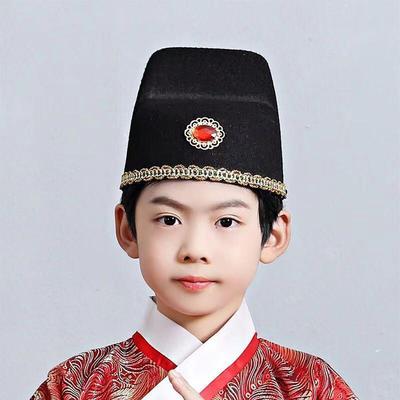 男童汉服帽子翼善冠儿童古风古装帽子明制飞鱼帽锦衣卫状元帽头饰