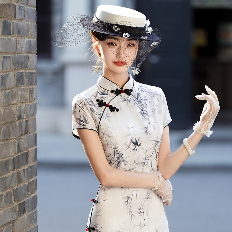 印花日常旗袍莹杉新中式复古