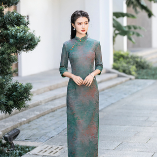 国风改良年轻款 新中式 日常可穿 女士秋冬长款 高端复古旗袍2025新款