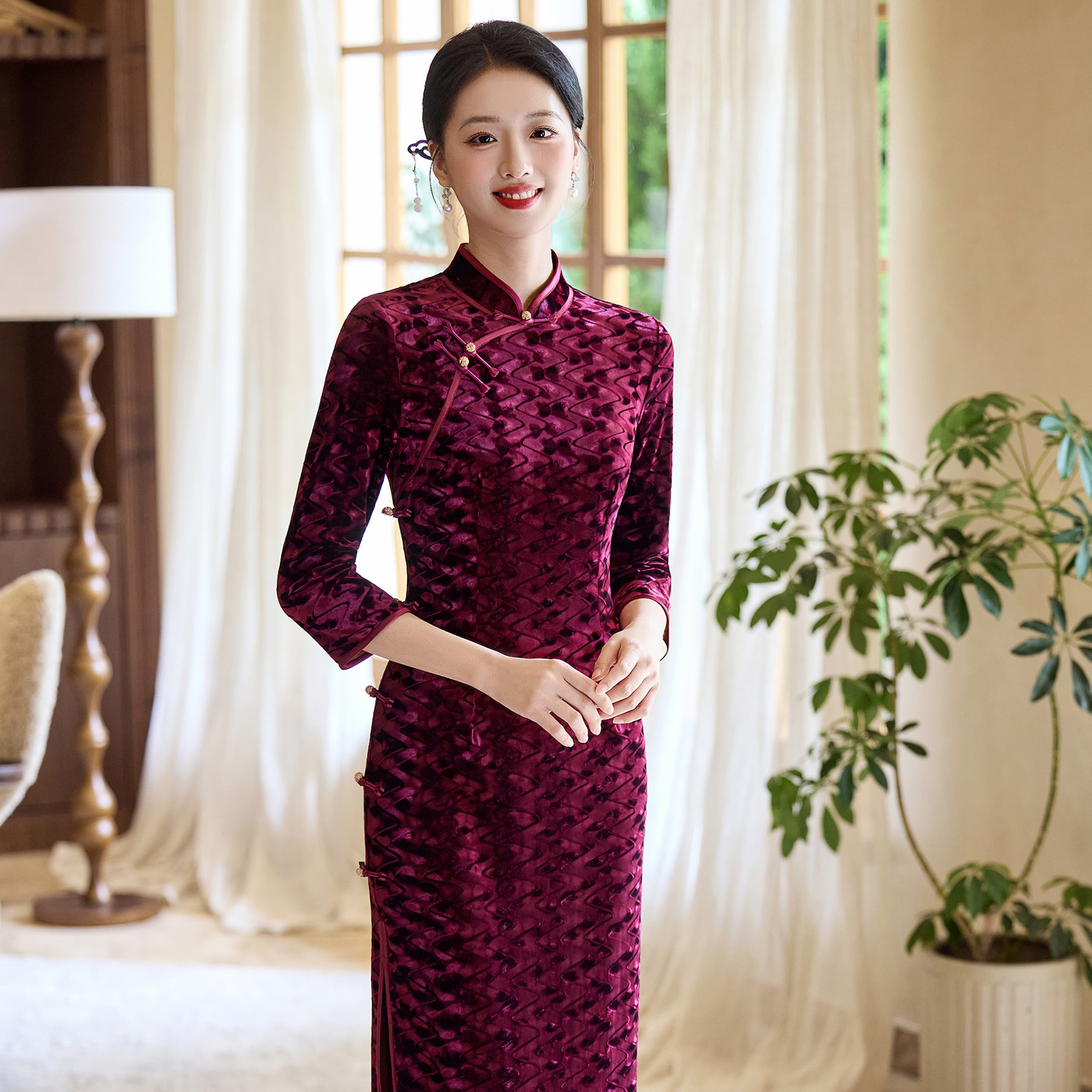 2025新款旗袍秋冬女士中式改良