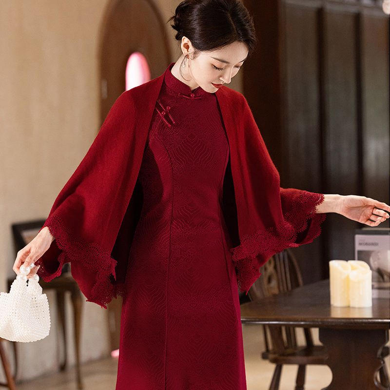 新中式披肩莹杉复古开衫