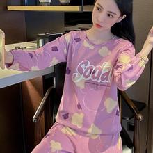 2025年新款睡衣女款秋冬款长袖可爱少女单件/套装圆领家居服秋冬