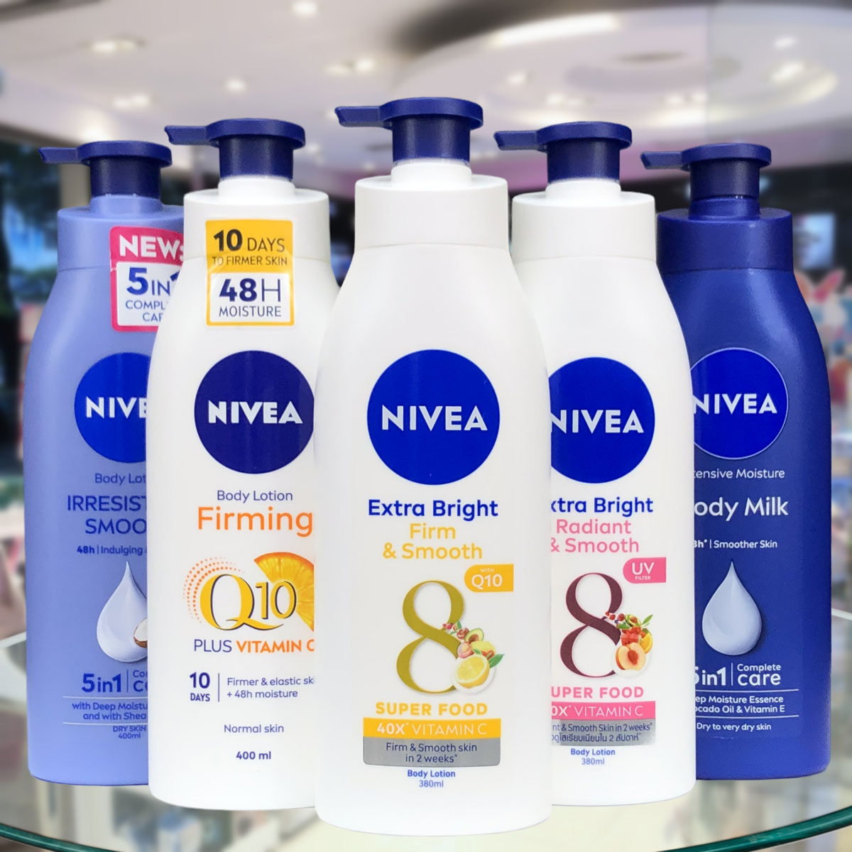 泰国正品妮维雅润肤露身体乳Q10紧致深层修护净白水润保湿400ML