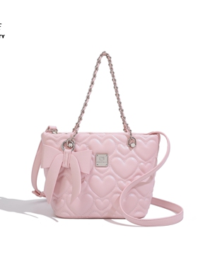 HelloKitty凯蒂猫托特包桃心链条手提包包女可爱少女风斜挎单肩包