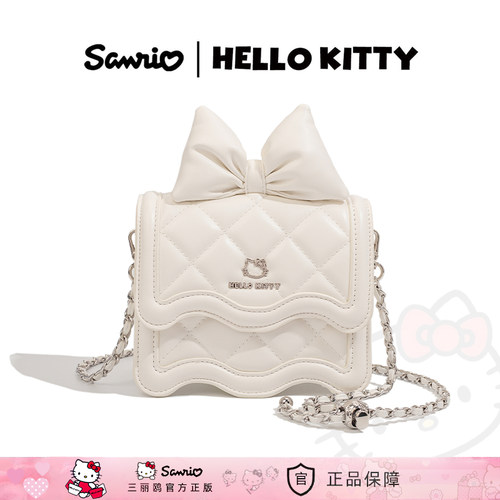 HelloKitty蝴蝶结菱格链条小方包