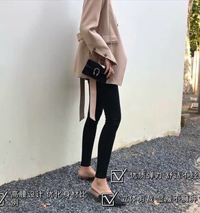 2023女装秋冬修身铅笔裤大弹力小脚不鼓包加绒黑色通勤高腰显瘦