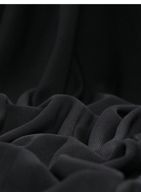 法国进口针织麻纱超舒适亲肤高端弹力麻料黑色布料连衣裙服装面料