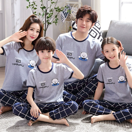 Пижама, хлопковые штаны, домашняя одежда, комплект, семейный стиль