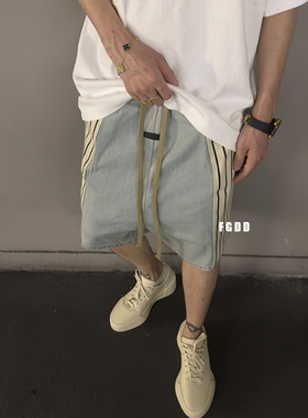 fear of god8th 主线织带抽绳牛仔短裤男休闲宽松五分裤运动高街