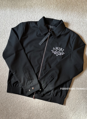 FGDD自主AMIR1黑色刺绣字母LOGO拉链翻领core薄款短装休闲夹克男