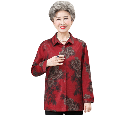 胖妈妈衬衫薄款加肥加大码春秋装