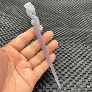 琉璃凤头发簪发钗烟紫色簪子古风汉服发饰影视短剧拍摄新国风头饰