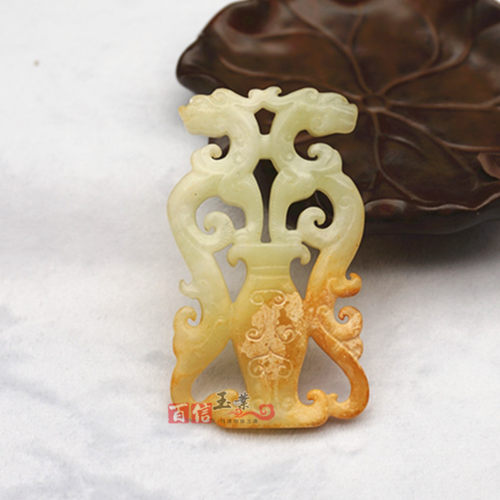 双面镂空雕刻腰佩流苏车挂